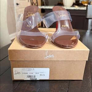 Christian Louboutin Brown Heels with Clear Straps